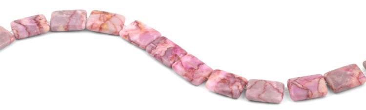 15x20mm Pink Matrix Rectangular Beads