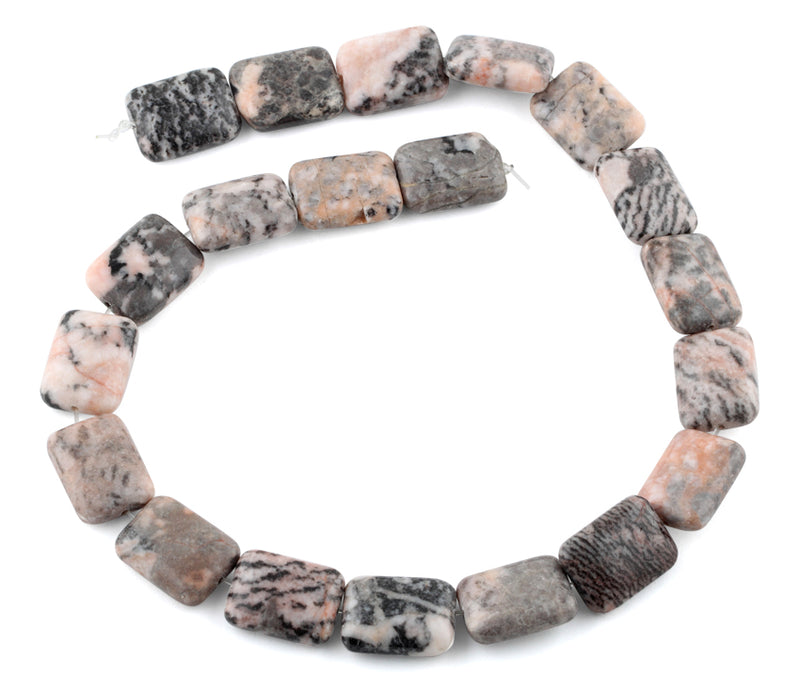 15x20MM Pink Zebra Jasper Rectangular Gemstone Beads