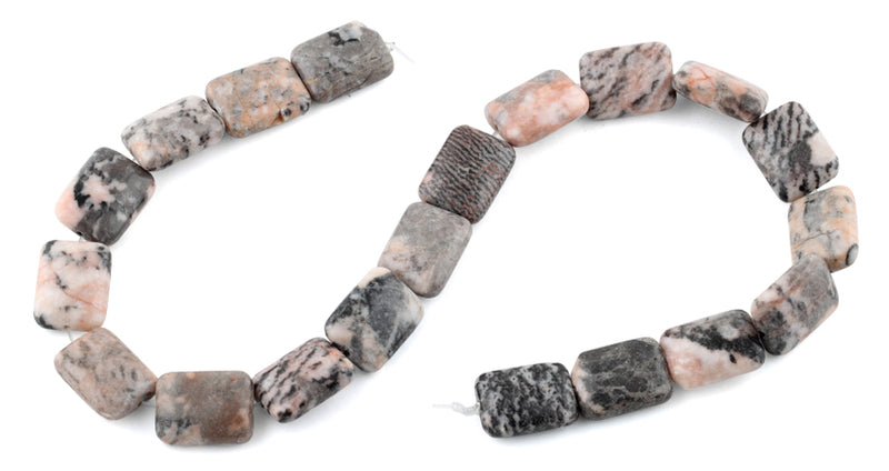 15x20MM Pink Zebra Jasper Rectangular Gemstone Beads