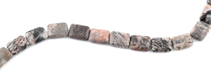 15x20MM Pink Zebra Jasper Rectangular Gemstone Beads