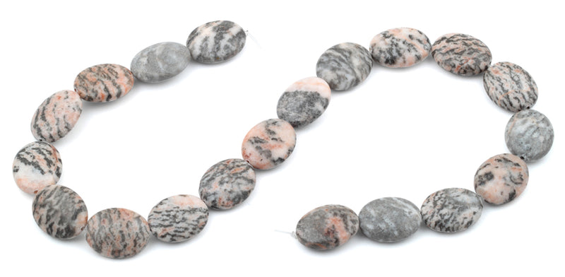 16x20MM Pink Zebra Jasper Oval Gemstone Beads