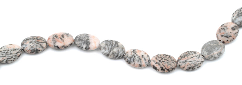 16x20MM Pink Zebra Jasper Oval Gemstone Beads