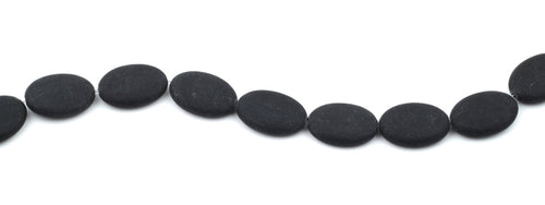 17x24MM Frosted Blackstone Oval Gemstone Beads
