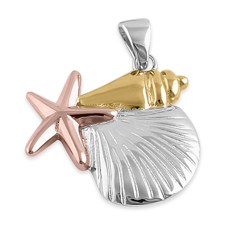 Sterling Silver Multi-Plated Under the Sea Pendant
