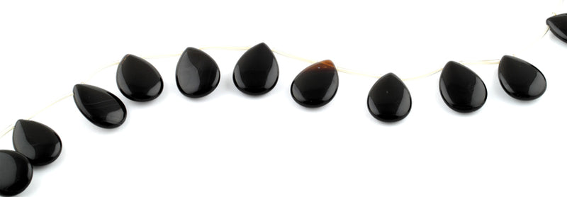 18x25MM Black Agate Drop Gemstone Beads