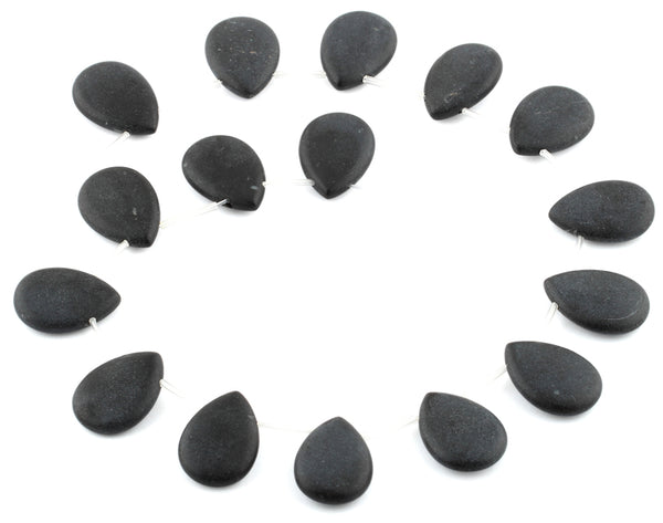 18x25MM Frosted Blackstone Gemstone Beads