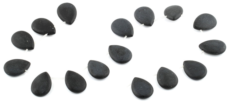 18x25MM Frosted Blackstone Gemstone Beads