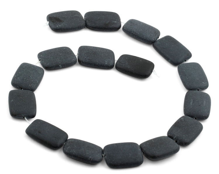 18x25mm Frosted Blackstone Rectangular Beads