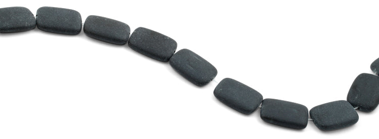 18x25mm Frosted Blackstone Rectangular Beads