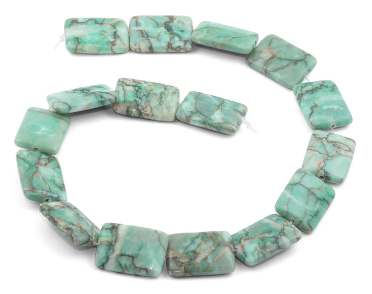 18x25mm Green Matrix Rectangular Beads