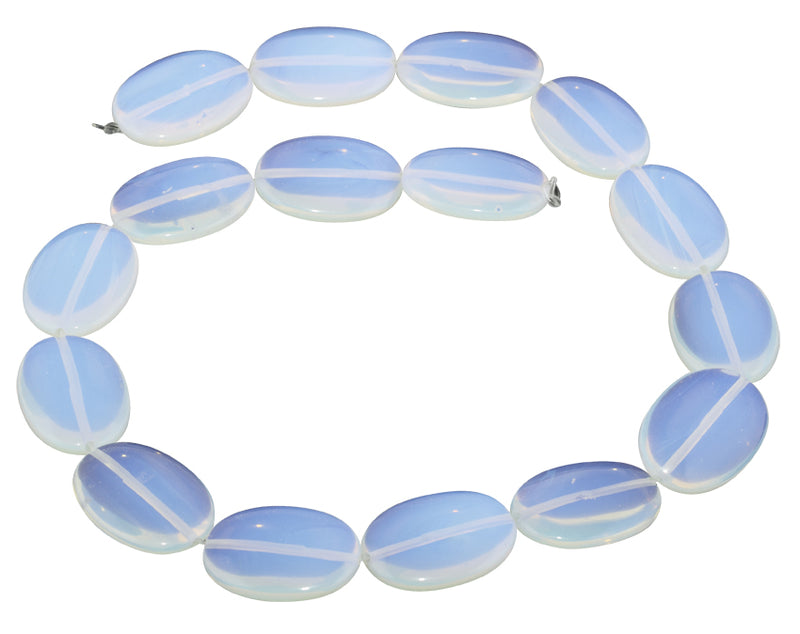 18x25MM Milky White Opalite Oval Gemstone Beads