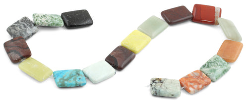 18x25mm Multi-Stones Puffy Rectangular Beads