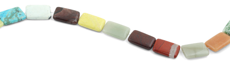 18x25mm Multi-Stones Puffy Rectangular Beads