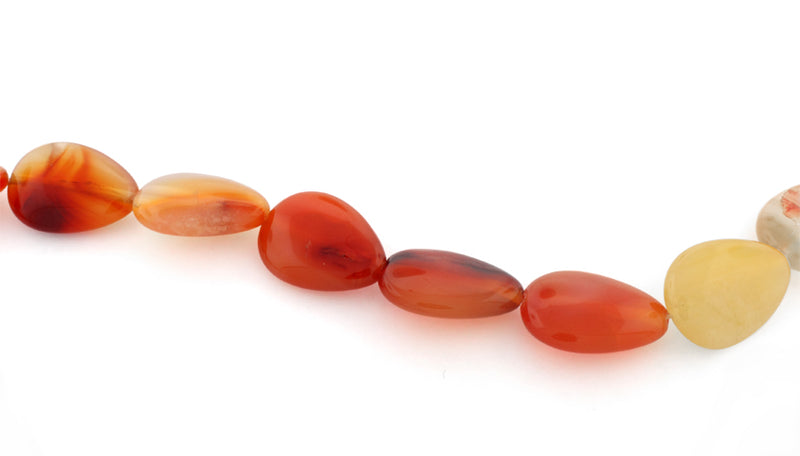 18x25mm Pear Natural Carnelian Gem Stone Beads