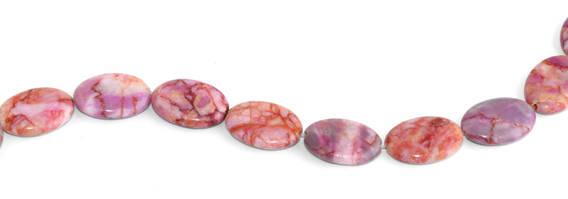 18x25MM Pink Matrix Oval Gemstone Beads