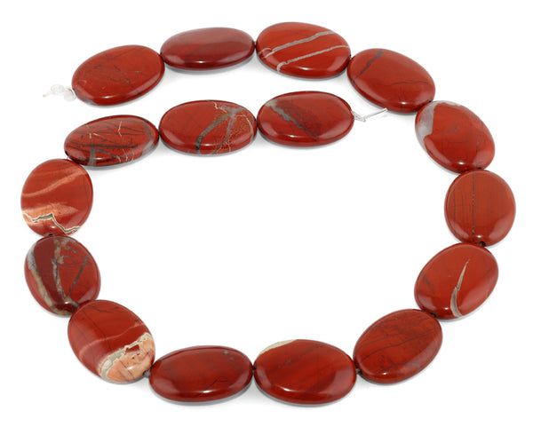 18x25MM Red Stripe Jasper Oval Gemstone Beads