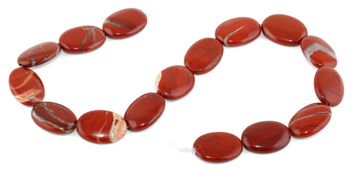 18x25MM Red Stripe Jasper Oval Gemstone Beads