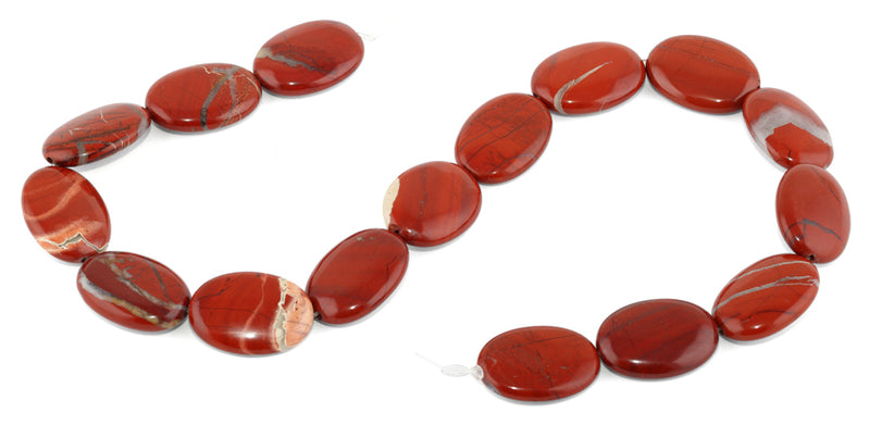 18x25MM Red Stripe Jasper Oval Gemstone Beads