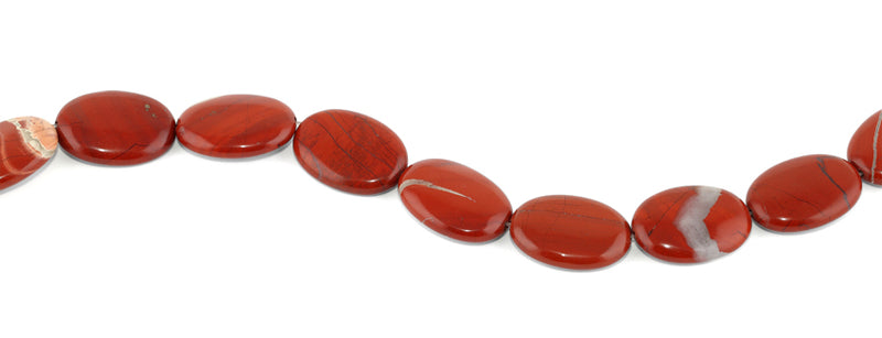 18x25MM Red Stripe Jasper Oval Gemstone Beads