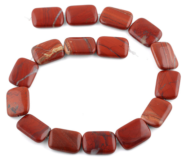 18x25MM Red Stripe Jasper Rectangular Gemstone Beads