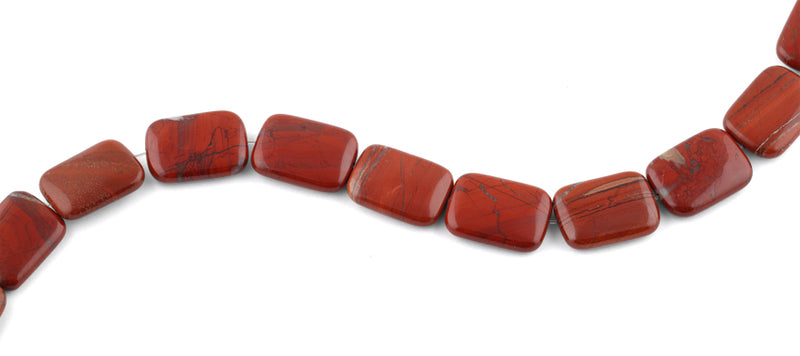 18x25MM Red Stripe Jasper Rectangular Gemstone Beads
