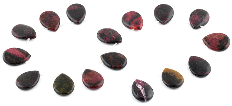 18x25MM Red Turtle Jasper Pear Gemstone Beads