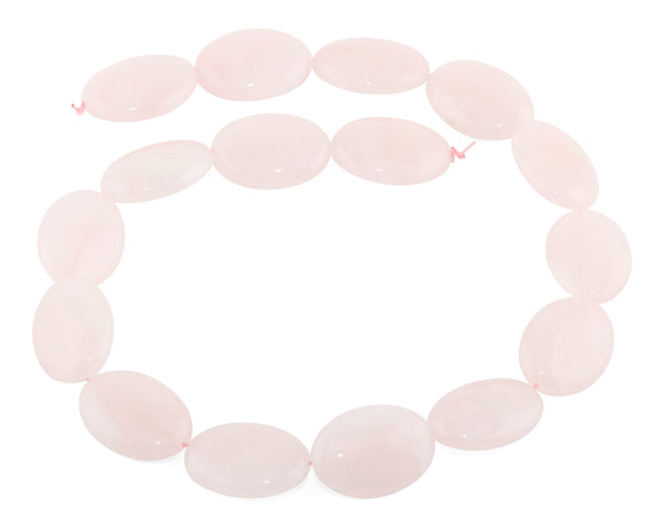 18x25MM Rose Quartz Puffy Oval Gemstone Beads
