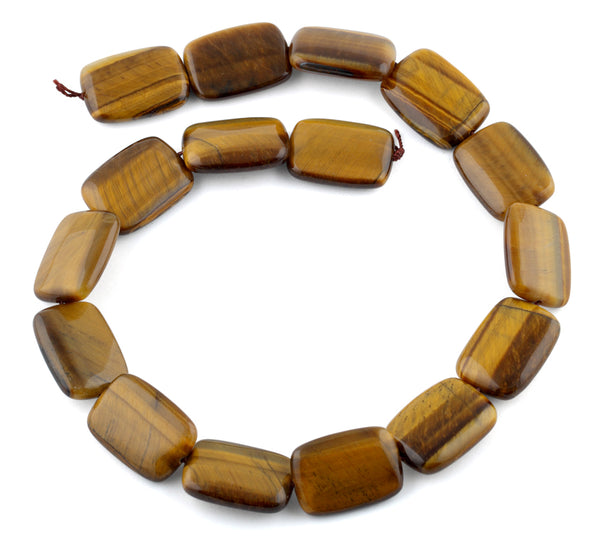 18x25MM Tiger Eye Puffy Rectangular Gemstone Beads