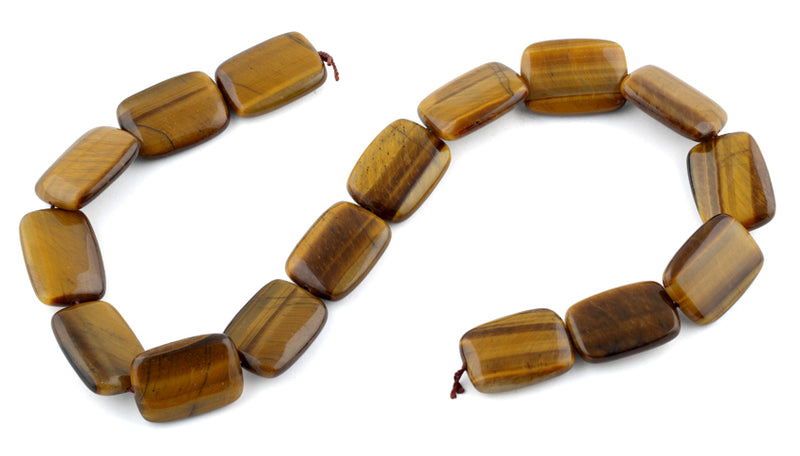 18x25MM Tiger Eye Puffy Rectangular Gemstone Beads