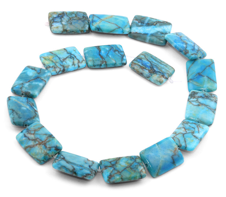 18x25mm Turquoise Jasper Stone Rectangular Beads