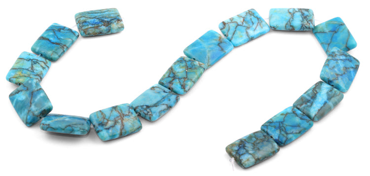 18x25mm Turquoise Jasper Stone Rectangular Beads