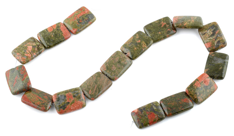 18x25MM Unakite Rectangular Gemstone Beads