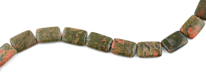 18x25MM Unakite Rectangular Gemstone Beads