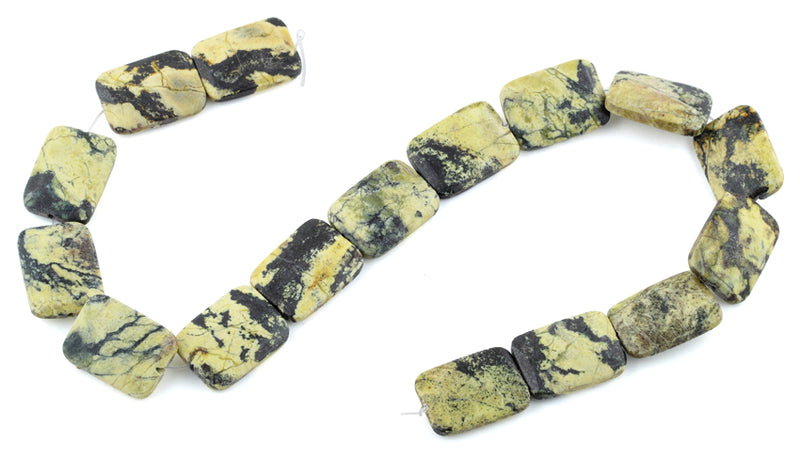 18x25MM Yellow Turquoise Puffy Rectangular Gemstone Beads