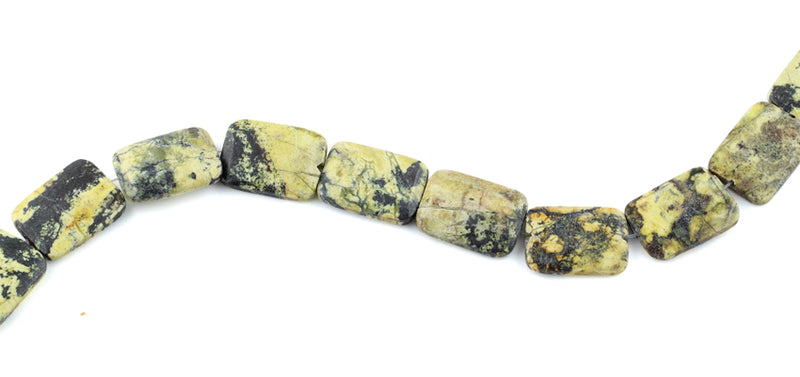 18x25MM Yellow Turquoise Puffy Rectangular Gemstone Beads