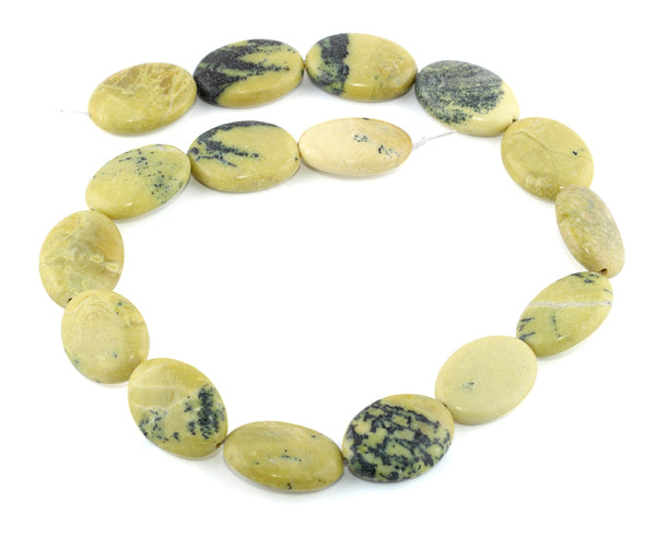 18x25MM Yellow Turtle Jasper Puffy Oval Gemstone Beads