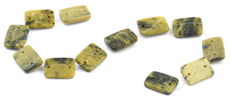 18x25mm Yellow Turtle Jasper Rectangular Beads