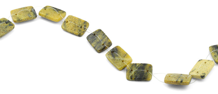 18x25mm Yellow Turtle Jasper Rectangular Beads