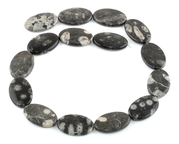 18x28MM Bull Eye Jasper Oval Gemstone Beads