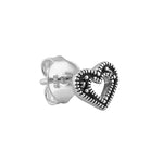 Sterling Silver Marcasite Heart Earrings