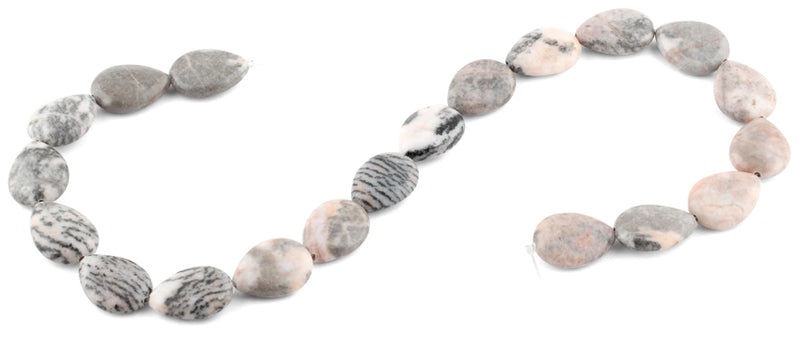 20x15MM Pink Zebra Jasper Pear Gemstone Beads
