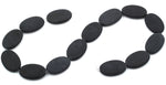 20x30MM Frosted Blackstone Oval Gemstone Beads