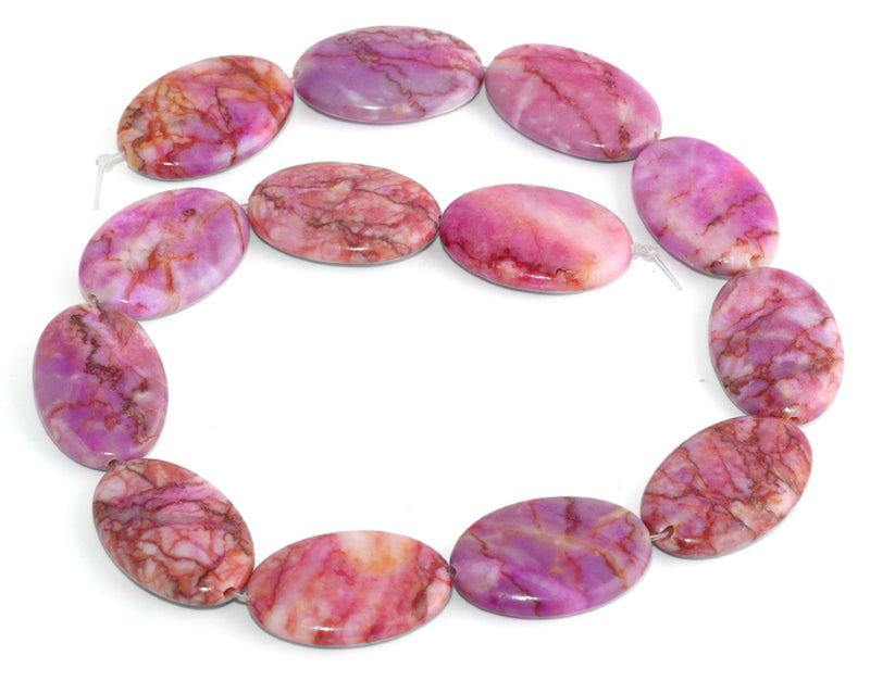 20x30MM Pink Matrix Oval Gemstone Beads