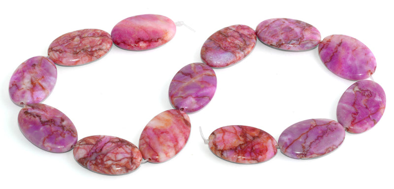 20x30MM Pink Matrix Oval Gemstone Beads