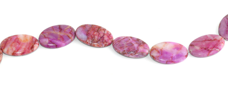 20x30MM Pink Matrix Oval Gemstone Beads