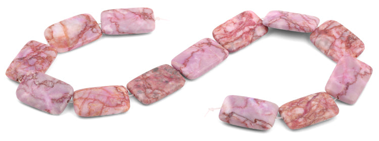 20x30mm Pink Matrix Rectangular Beads