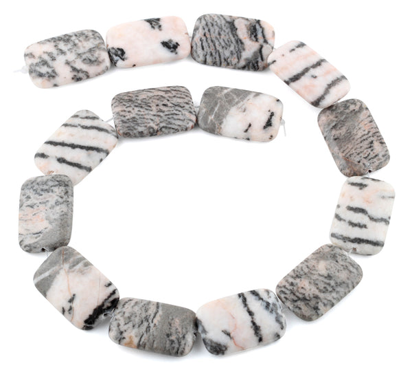 20x30MM Pink Zebra Jasper Rectangular Gemstone Beads