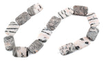 20x30MM Pink Zebra Jasper Rectangular Gemstone Beads