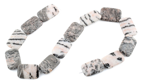 20x30MM Pink Zebra Jasper Rectangular Gemstone Beads
