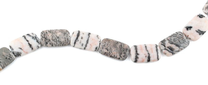 20x30MM Pink Zebra Jasper Rectangular Gemstone Beads